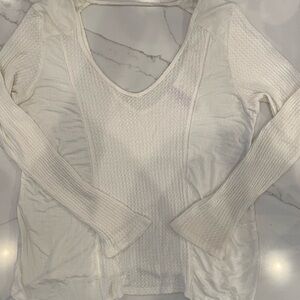 Alya Ivory Waffle Knit Top